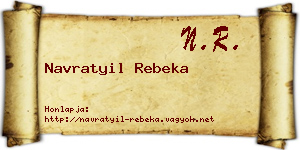 Navratyil Rebeka névjegykártya